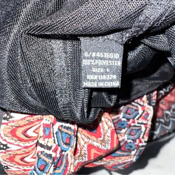 Vintage 90’s Y2K Deb Boho Strapless Red Print Mini Dress Size Large EUC - Picture 4 of 7